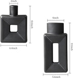 Black Ceramic Vase Set of 2，Square Vase Rustic Home Decor Minimalist Nordic Boho Style for Living Room, Shelf, Table, Bookshelf, Mantel and Entryway Decor Vases