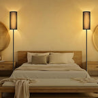 BoostArea Floor Lamps for Living Room, Dimmable floor lamp with 3 Color Temperatures Bulb, Black LED Floor Lamp, Modern Standing Lamp for Bedroom/Office/Study/Farmhouse(9W LED Bulb, Black Linen Shade)