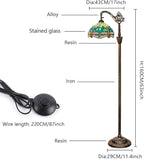 Tiffany Floor Lamp Green Dragonfly Stained Glass Lamp Adjustable Gooseneck Standing Reading Light 63 inches Tall Standing Lamp for Living Room Bedroom and Office