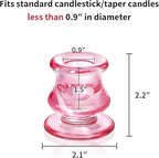 12pcs Pink Candlestick Holders, Pink Glass Candle Holders for Pillar Candles, Taper Candle and Tealight Candles, Taper Candle Holders for Wedding, Table Centerpiece
