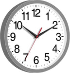 Wall Clock Modern 8 Inch Battery Operated Silent Non Ticking Small Analog Clock Decorative for Bedroom Kitchen Bathroom Office Home (Gray)