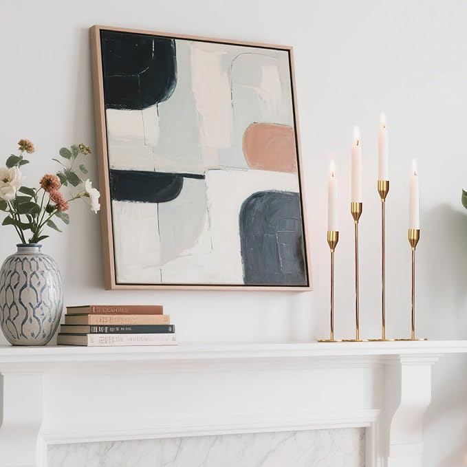 Taper Candle Holders, Set of 6 Candlestick Holders for Table Centerpieces, Weddings, Parties, Anniversaries and Home Decor, Elegant Candle Holders (Gold)