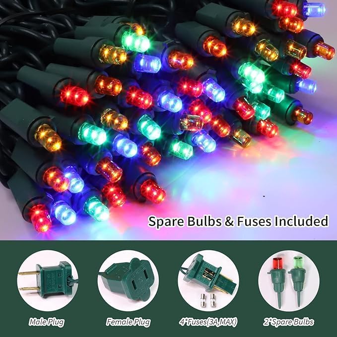 60 Count Multicolor- String Lights - LED Christmas Lights, Mini led Lights for Indoor Outdoor Home Holiday Party Wedding Independence Day Decoration