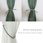 BEL AVENIR Curtain Rope Tiebacks, Drapery Rope Holdbacks with 2 Metal Screw Hooks, 1 Pair - Light Blue