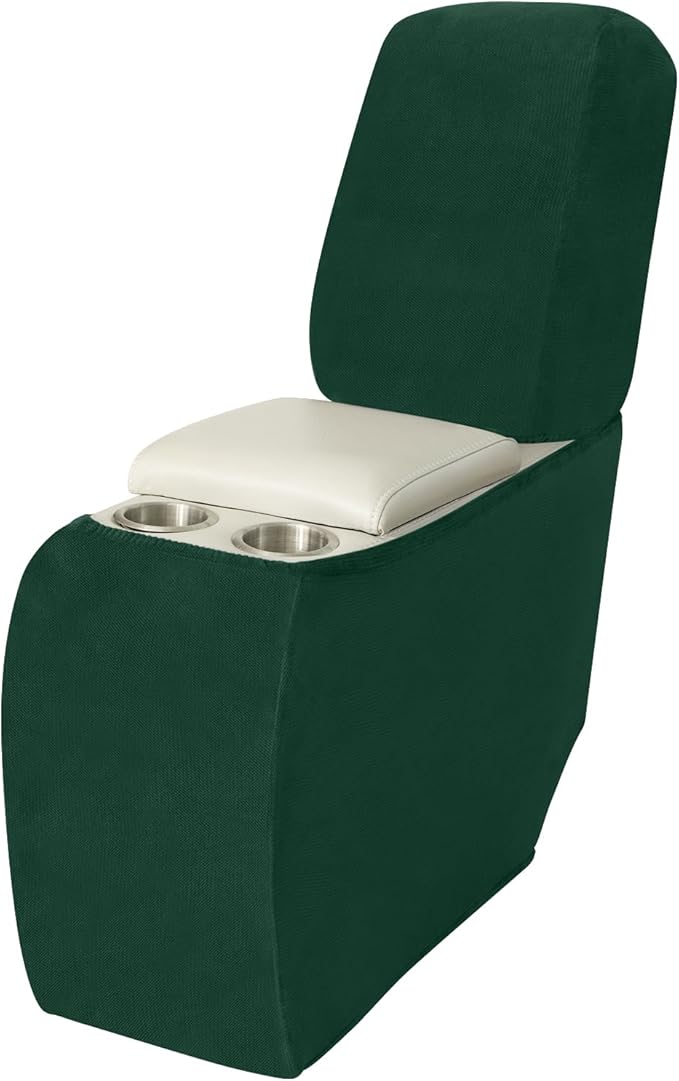 Arfntevss Sectional Recliner Couch Covers Velvet Corner Sectional Sofa Cover for Reclining Couch Stretch L Shape Recliner Slipcover Washable Middle Console Protector (1 Console Cover, Dark Green)