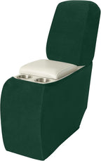 Arfntevss Sectional Recliner Couch Covers Velvet Corner Sectional Sofa Cover for Reclining Couch Stretch L Shape Recliner Slipcover Washable Middle Console Protector (1 Console Cover, Dark Green)