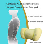 Car Back Cushion Lumbar Support and Car Neck Pillow Kit, Memory Foam Ergonomic Neck Pillow Kit for Driving Fatigue Relief, Comfort and Support Your Neck and Back