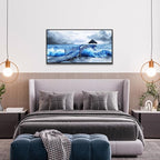 ZUITINGHUA Black Framed Canvas Wall Art For Living Room Wall Decor For Bedroom Office Wall Decoration Ocean Landscape Paintings Black And White Pictures Artwork Room Aesthetic Home Decor 20x40 In