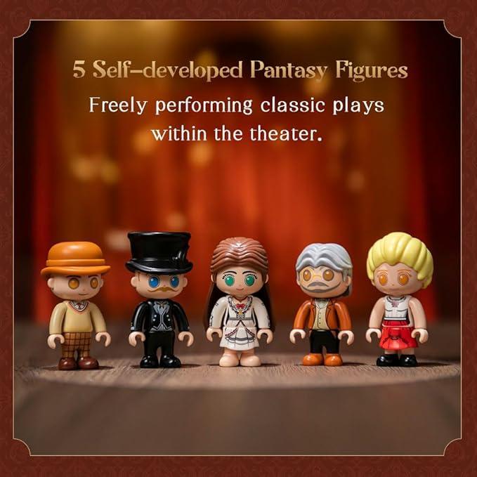 PANTASY Vintage European Grand Theater Building Set-Modular Model with Crystal Chandelier, Transparent Dome&Expandable Street Scenes Retro Collectible Theater Architecture for Adults &Home Décor Gift