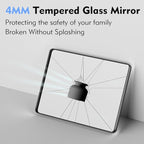 Black Bathroom Mirror 24X32 Inch, Black Metal Framed Mirror for Wall, Rounded Rectangle Matte Bathroom Vanity Mirror with Tempered Glass, Anti-Rust, Horizontal/Vertical