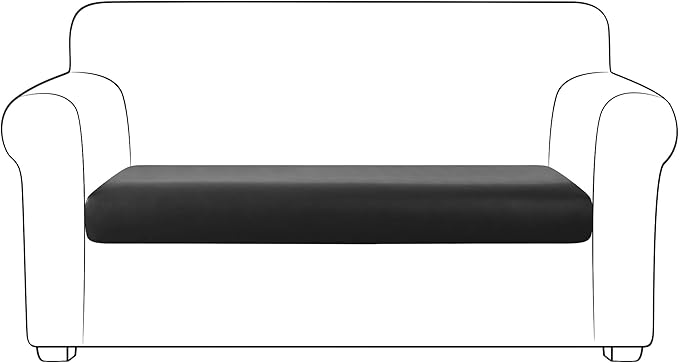 Yates Home PU Leather Couch Sofa Cushion Slipcover Water-Proof Elastic Chair RV Seat Covers Loveseat Sofa Furniture Protector Slip Cover for Settee Seater Replacement in Living Room(X-Large, Black)