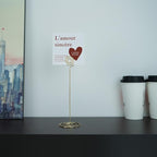 Place Card Holders - 10pcs 8.6" Tall Table Card Holders Table Number Holders Table Picture Stand Wire Photo Holder for Place Cards Wedding Party Office Desk Name Memo Menu Clips (Gold)