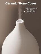 InnoGear Oil Diffuser, 300ML Ceramic Diffuser for Essential Oils Handcrafted Aromatherapy Diffuser Ultrasonic Cool Mist Humidifier with 4 Timers Waterless Auto Off for Room Office, White Base
