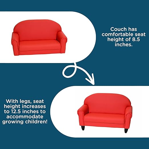 Children's Factory As We Grow Toddler Sofa, Flexible Seating for Daycare or Preschool, Kids Reading Couch, Playroom Furniture, Red