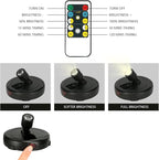 Cordless Spotlight Battery Operated, Indoor Plant Light, LED Display Puck Lights, Dimmable Accent Lighting with Remote, Uplight for Picture Tree Painting Gallery Dartboard Art Photo