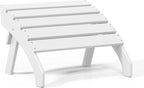 WestinTrends Dylan Outdoor Patio HDPE Adirondack Ottoman Footrest, White