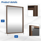 WEER Retro Copper Bathroom Mirror, 48x36 Inch Bronze Oil Rubbed Framed Mirror, Rectangle Classic Vintage Framed Wall Mirror, Farmhouse Vanity Mirror, Tempered Glass, Vertically or Horizontally