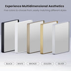 White Bathroom Mirror 36x36 Inch, White Metal Framed Bathroom Mirror for Wall, Rounded Rectangle Matte Bathroom Vanity Mirror, Tempered Glass, Anti-Rust, Horizontal/Vertical