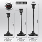 CHILL RECIPE Black Candlestick Holder Tall Taper Candle Holder for Home Decor Table Centerpiece Party Festival Decorations Halloween Decoration (1 Set 3Pcs)