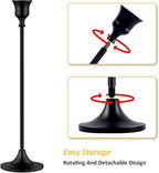 Metal Candle Holders for Candlesticks Taper Candlestick Holders Set Vintage Decorative Centerpiece Candelabra Tall Candle Stands for Halloween Thanksgiving Christmas (Matt Black, 1 Set (3 pcs))