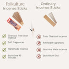 Folkulture Bakery Incense Sticks for Home | Pack of 75 (8") Organic Fall Insence-Stick for Meditation with 45 Mins Burn Time | Organic Insence, Aromatherapy Fall Scents | Non Toxic Coffee Inscent