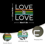 Love Is Love Neon Sign for Wall Decor Wedding Neon Light Pride Rainbow LED Neon Sign Colorful Led Neon Light for Bedroom Man Cave Gay Bar Decoration