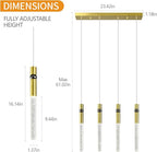 4 Light Pendant Lighting Dining Room Light Fixture Dimmable LED Modern Gold Pendant Light with Bubble Crystal Pendant Lights Kitchen Island