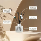 Brakula 2 Pack Reed Diffuser Set, Eucalyptus & Mint Scented, Home Fragrance with 14 Sticks Bathroom Decor, Reed diffusers for Home 6.76 fl oz (Eucalyptus & Mint)