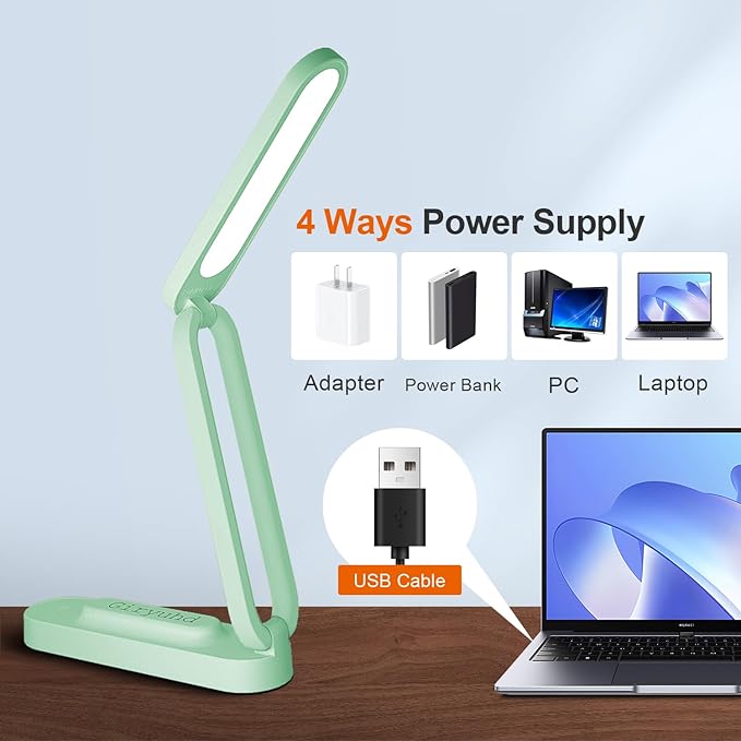 LED Desk Lamp for Office Home & Battery Operated Lamp Rechargeable Lamp Foldable & Portable Light, LED Desk Light Strip, 3 Brightness Dimmable Small Desk Lamp Wireless Reading Lamp