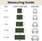 Green Couch Covers for Sectional Sofa, Thick Chenille Couch Cover for Sofa Chair Loveseat 1 PC Armchair Sofa Slipcover Anti-Scratch Modern Furniture Protector, 71"x71"
