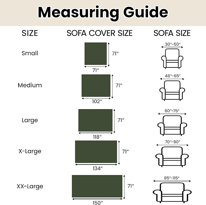 Sofa Covers Washable, Couch Cover for Grand Sofa, Soft Cozy Couch Protector for 3 Cushion Couch, Oversized Covers for Sectional Sofa, Solid Green Chenille Fabric with Tassels, 71"x 134"