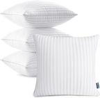 MIULEE 26x26 Euro Pillow Inserts, Firm and Fluffy Decorative Throw Pillows for Couch Sofa Bed, Down Alternative with 100% Cotton Cover Pack of 4