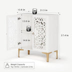 Accent Cabinet with Doors,Storage Cabinet with Gold Legs and Adjustable Shelf, Sideboard Buffet for Living Room,Entryway,Dining Room,Bedroom,White
