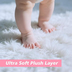 8x10 Fluffy Area Rugs for Living Room,Shag Area Rug for Bedroom,Soft White Fuzzy Rug Non-Shedding Indoor Plush Carpet for Kids Bedroom Nursery Home Decor