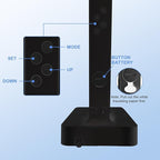 karidi Smart Desk Lamp with Digital Clock, 4-in-1 Charging Station (2 AC Outlets, Type-C, USB-A Ports), Temperature Display, 5 Color & Brightness Settings, Ideal for Offices & Bedrooms