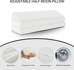 BALAPET 3-in-1 Adjustable Height Wedge Pillow, 7" Height Leg Knee Pillow for Side Sleepers & Aligns Spine, Supportive Bolster Pillow for Pregnancy Relieves Pressure Hip Leg Elevation, 22", White