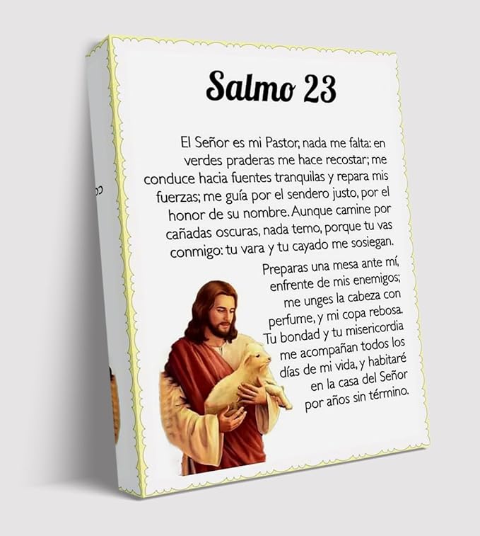 ART Salmo 91 En Español Cuadros Cristianos Para Pared En Español, Psalm 91 Wall Christian Wall Decor In Spanish, Decoraciones Para Cuartos Psalm 91 Wall Decor Framed (Salmo 23, 12x16)