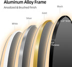 36" x 24" Arched LED Bathroom Mirror, Brushed Black Framed, Backlit Vanity Mirror with Lights, Wall Mounted Lighted Mirror, Dimmable 3-Color Shatter-Proof Arch Smart Mirror, UL-Listed, CRI≥93