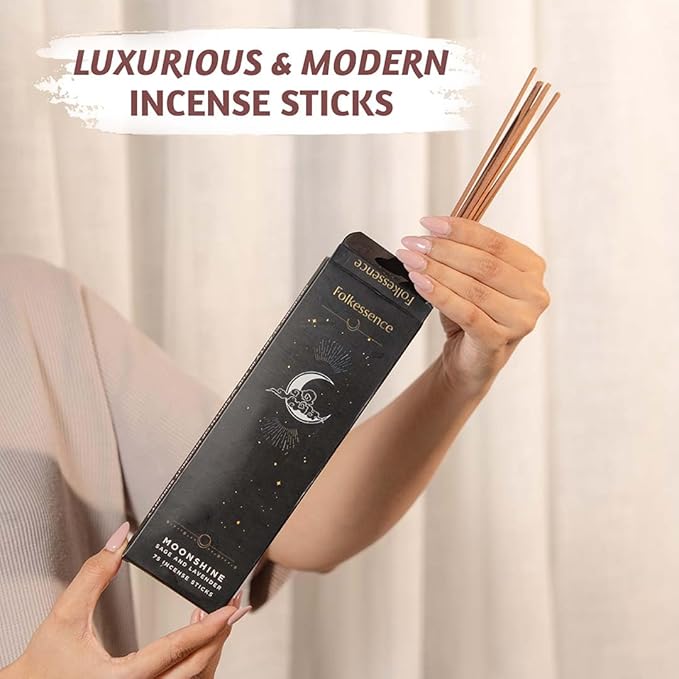 Folkulture Incense Sticks for Home | Pack of 75 (8") Insence-Sticks for Meditation with 45 Mins Burn Time | Organic Insence Aromatherapy Lavender Inscents-Stick | Non Toxic Inscent for Gifts for Her