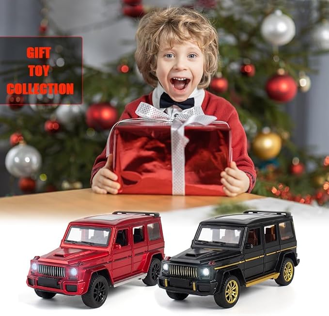 1/32 Scale Die-Cast Car Model Collectible Vehicle, Zinc Alloy Pull Back Toy Car with Sound and Light, Suitable for Adults, Boys and Girls (Black)