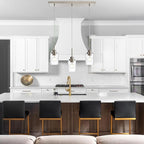 3-Light Farmhouse Chandelier Light Fixture Brushed Nickel Clear Seeded Glass Dining Room Hanging Modern Pendant Lighting Over Table,Traditional Ceiling Lights for Kitchen Island Entryway