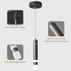 Modern Pendant Light Kitchen Fixture Dimmable LED Black Mini Pendant Lighting fo Kitchen Island Bedroom Bedside Table Small Pendant Lights (1-Pack)