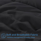 EASELAND Oversized Queen Down Alternative Comforter - Quilted Duvet Insert for All Seasons, Soft Lightweight with Corner Tabs, Summer Winter Warm Bedding, Black 98×98 Inches