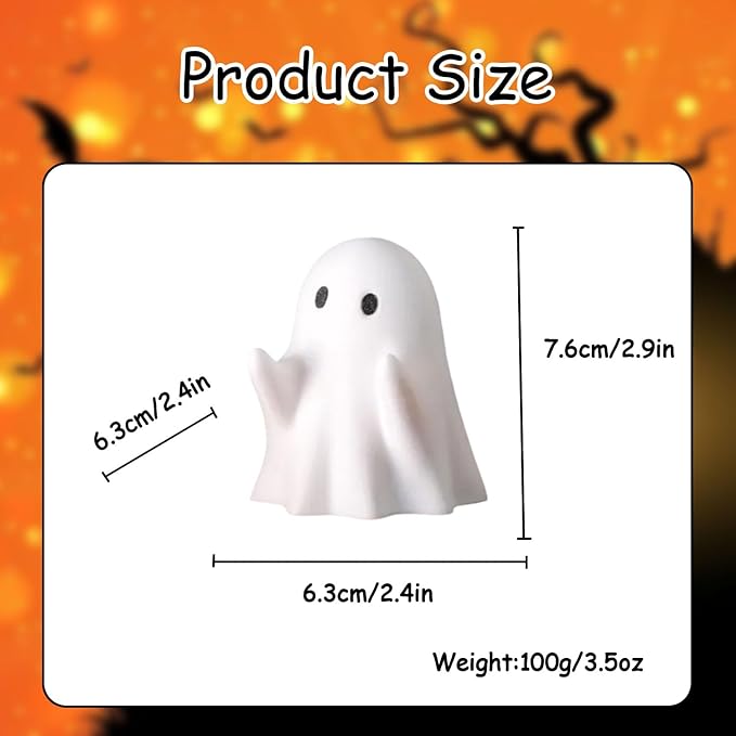 Halloween Ghost Figurine, Funny Resin Pen Holder Ghost Statue, Cute Decor for Halloween Decorations Desk Indoor and Porch Spooky Home Decor