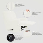 Easy-Going 4 Pieces Oversized Recliner Stretch Sofa Slipcover Sofa Cover Furniture Protector Couch Soft with Elastic Bottom, Polyester Spandex Jacquard Fabric Small Checks Cream,X-Large