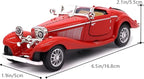 1:28 Scale Pullback Diecast Metal Antique Classic Model Cars Collectible Toy Gifts (Red,Length 6.5in/16.8cm)