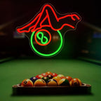 Billiards Lady Neon Sign, JGHTURIE Back Led Neon Signs for Wall Decor - Red Light Up Sign Preppy Girls Bar Pool Table Accessories Game Room Birthday Party Decor Gift USB Powered