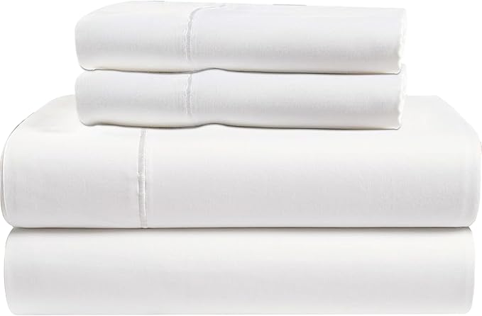 Tencel Sheets 4 Piece for Full Size Bed - 100% Eucalyptus Lyocell Full Sheets Set - Soft, Cooling & Breathable for Hot Sleepers - 16” Deep Pockets Hotel Quality Bedding Set - White