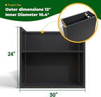 Galvanized Steel Metallic Heavy Planter for Outdoor Plants Metal Outdoor Planter Spliced Flower Box with Partitions for Outside,Indoor,Garden (Black, 30 * 12 * 24)