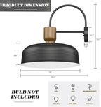 Outdoor Barn Light Gooseneck Barn Light, Farmhouse Exterior Wall Mount Light Vintage Wall Lighting Fixture Industrial Sconce Lantern for Porch, Entryway, Garage, Black, 1 Pack, Large